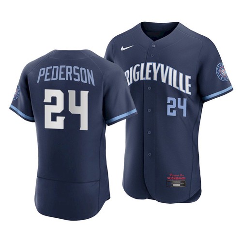 Men's Chicago Cubs #24 Joc Pederson 2021 Navy City Connect Stitched MLB Jersey